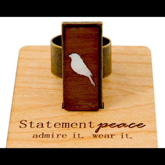 Statement Peace Boho Adjustable Ring - Picture 1 of 1
